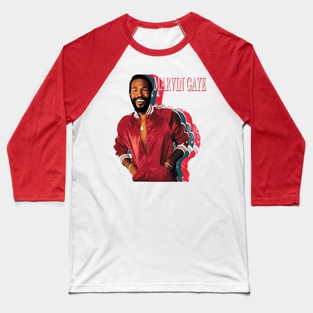 Marvin Gaye ++ Retro Fade Baseball T-Shirt by misuwaoda